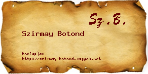 Szirmay Botond névjegykártya